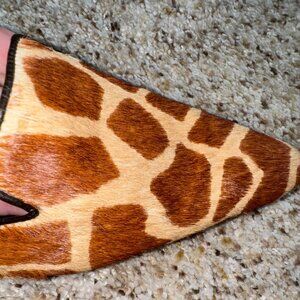 GUC BOUTIQUE Ralph Lauren Real Calf Hair Kitten Heel Mules Sz 9.5 Leopard